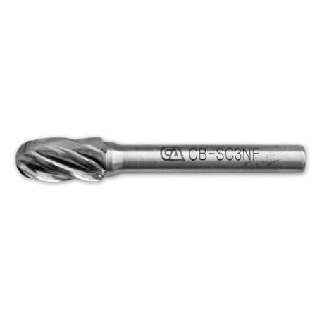 CONTINENTAL ABRASIVES SC-3 Aluminum Cut Cylindrical With Ball Nose Tungsten Carbide Burr for Non-Ferrous Materials CB-SC3NF